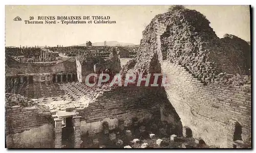 Cartes postales Ruines Romaines De Timgad Thermes Nord Tepidarium et caldarium