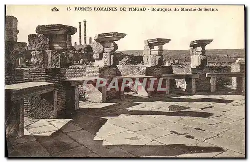 Cartes postales Ruines Romaines De Timgad Boutiques du Marche de Sertius