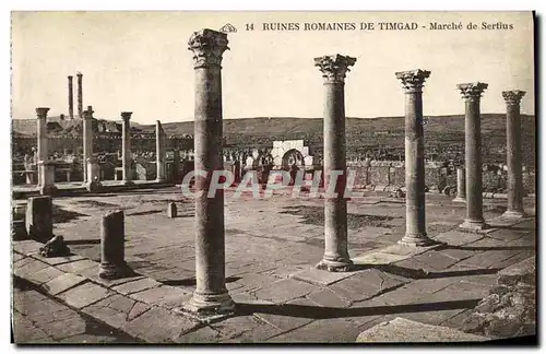 Ansichtskarte AK Ruines Romaines De Timgad Marche de Sertius