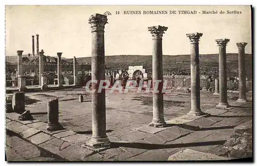 Cartes postales Ruines Romaines De Timgad Marche de Sertius