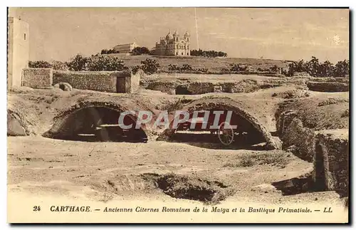 Ansichtskarte AK Carthage Anciennes Citernes Romaines de la Malga et la basilique primatiale