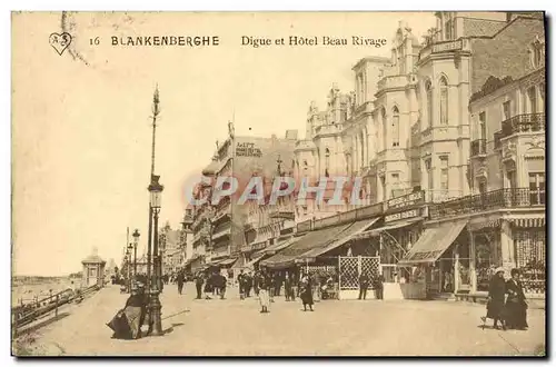 Cartes postales Blankenberghe Digue et Hotel Beau Rivage