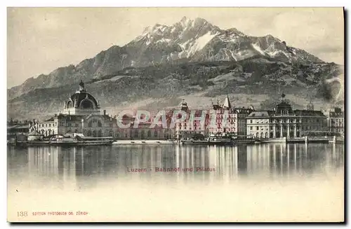 Cartes postales Luzern Bahnhof und Pilatus
