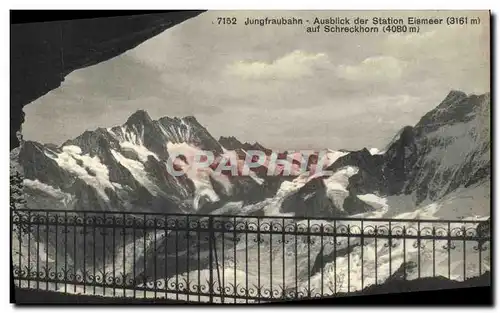 Cartes postales Jungfraubahn Ausblick der Station Eismeer auf Schreckhorn