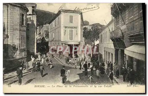 Cartes postales Bougie La Place de la Poissonnerie et la Rue Trezet