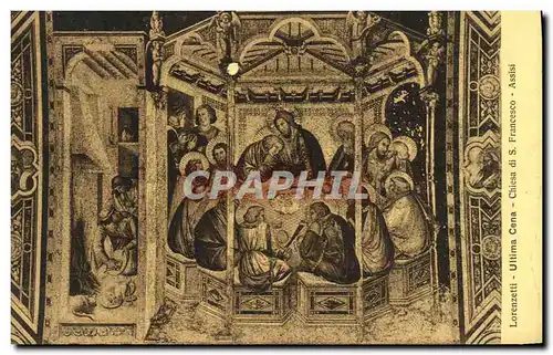 Cartes postales Lorenzetti Ultima Cena Chiesa Assisi