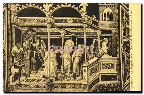 Cartes postales Francesco Assisi Lorenzetti La Flagellazione Chiesa inf