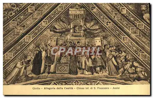 Cartes postales Francesco Assisi Allegoria Della Castita Chiesa inf