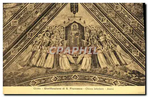 Ansichtskarte AK Francesco Assisi Giotto Glorificazione di Francesco Chiesa Inferiore