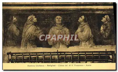 Cartes postales Francesco Assisi Maniera Giottesca Religiosi Chiesa inf