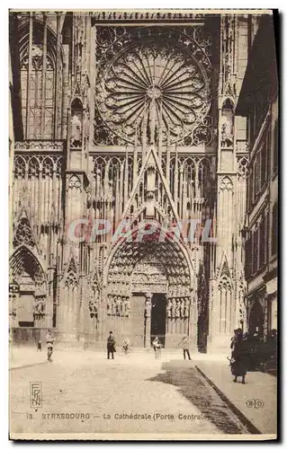 Cartes postales Strasbourg La Cathedrale Porte centrale