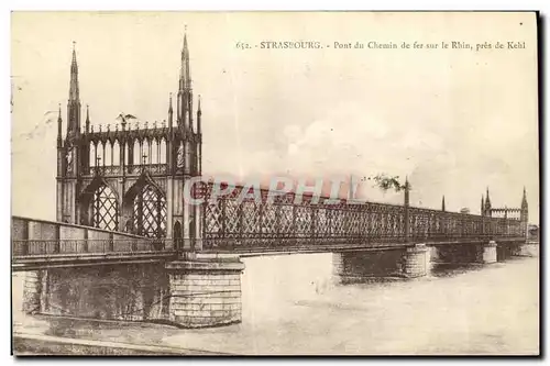 Cartes postales Strasbourg Pont du Chemin de Fer sur Rhin Pres de Kehl