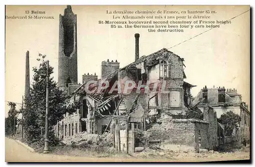 Cartes postales Reims Boulevard St Marceaux Militaria