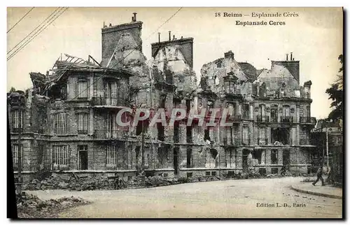 Ansichtskarte AK Reims Esplanade Ceres Militaria