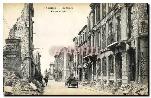 Cartes postales Reims Rue Ceres Militaria