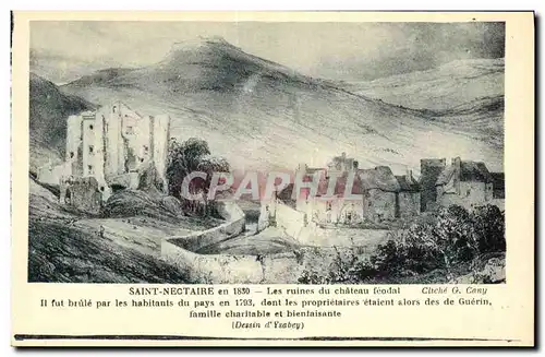 Cartes postales St Nectaire en 1830 Les Ruines du Chateau Feodal