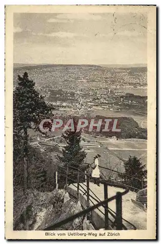Cartes postales Blick Vom Uetliberg Weg Auf Zurich