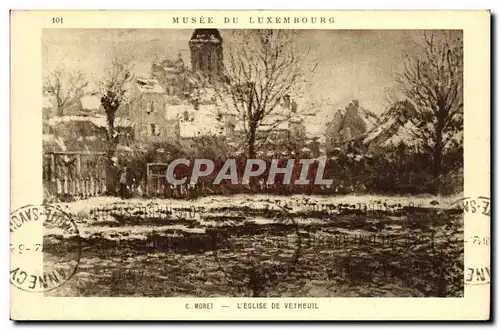 Cartes postales Monet L Eglise De Vetheuil Musee du Luxembourg