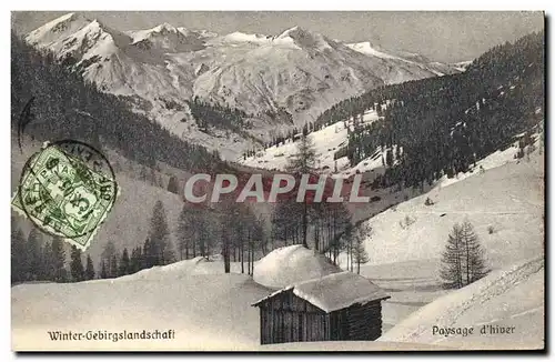 Cartes postales Winter Gebirgslandschaft Paysage d hiver