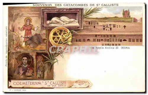 Cartes postales Souvernir Des Catacombes De Ste Calliste Roma