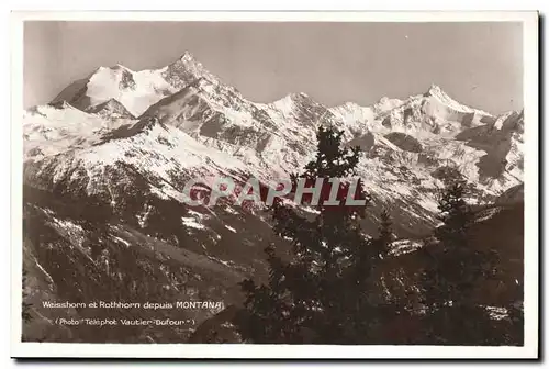 Ansichtskarte AK Weisshorn et Rothhorn depuis Montana