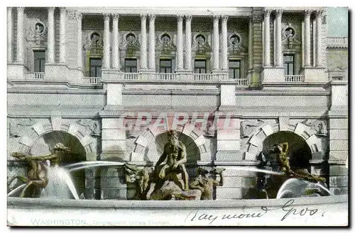 Cartes postales Washington Congressional library fountain