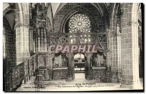 Cartes postales Le Folgoet Vue Interieure de I Eglise Le jube et la chaire a precher