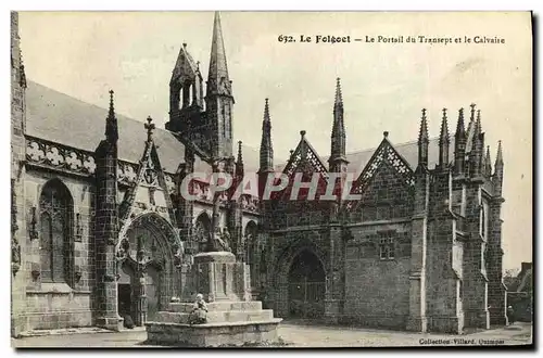 Cartes postales Le Folgoet Le Portail du Transept et le calvaire