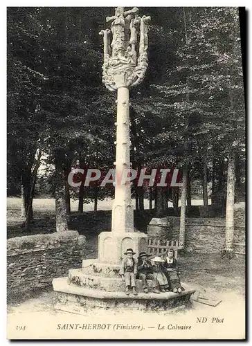 Cartes postales Saint herbot finistere Le calvaire Enfants