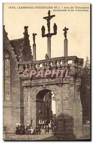 Ansichtskarte AK Lampaul Guimiliau Arc de triomphe surmonte d un calvaire