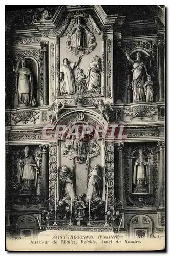 Ansichtskarte AK St Thegonnec Finistere Interieur de l eglise Autel du rosaire