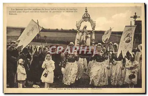 Ansichtskarte AK Pardon de Sainte Anne la Palue Procession Folklore