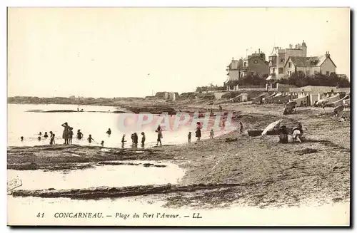 Ansichtskarte AK Concarneau Plage du Fort l Amour