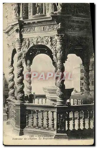 Cartes postales Guimiliau Finistere Interieur de l eglise Le baptistere