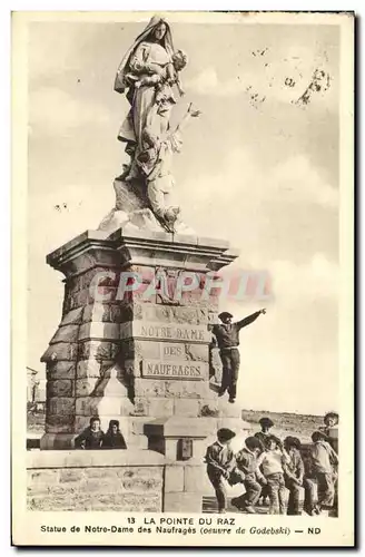 Cartes postales La Pointe du raz Statue de Notre Dame des naufrages