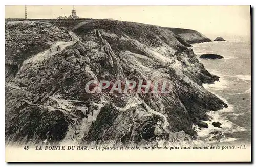 Ansichtskarte AK La Pointe du raz Le Plateau et la cote vue prise du plus hatu sommet de la pointe