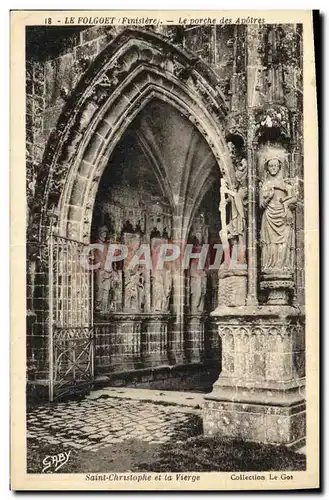 Cartes postales Saint Christophe et la vierge Le Folgoet Le porche des apotres