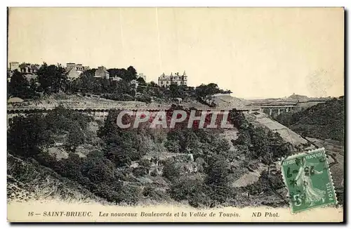 Cartes postales Saint Brieuc Les Nouveaux boulevards et la vallee de Toupin