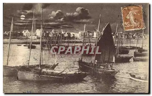 Cartes postales Quiberon Port Maria au Clair de Lune Bateaux