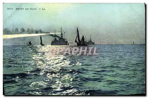 Cartes postales Effet De Nuit Bateaux de guerre