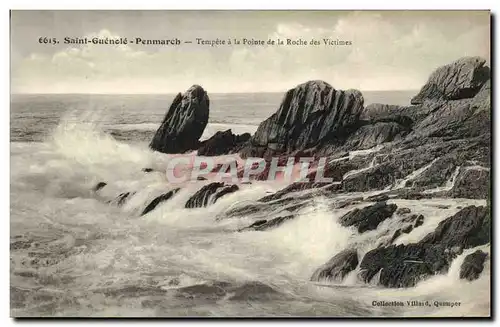 Ansichtskarte AK Penmarch Saint Guenele Tempete la Pointe de la Roche des victimes