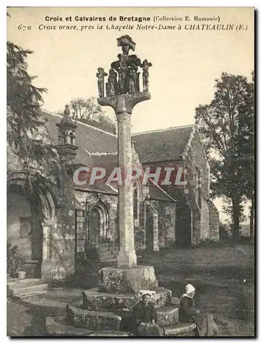 Cartes postales Croix et Calvaires de Bretagne Corix ornee pres la Chapelle Notre Dame a Chateaulin