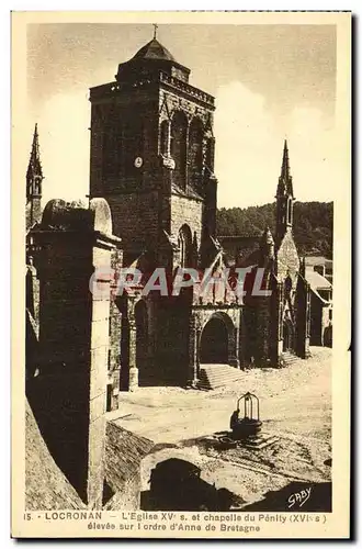 Ansichtskarte AK Locronan L Eglise et Chapelle du Penity elevee sur l ordre d Anne de Bretagne