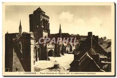 Cartes postales Locronan Place Centrale et L Eglise