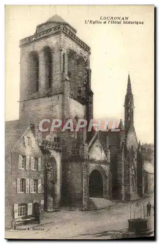 Cartes postales Locronan L Eglise et l Hotel historique