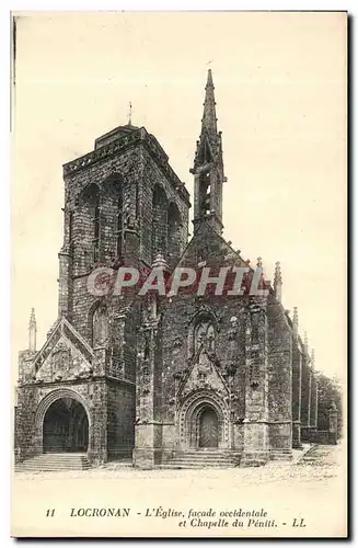 Cartes postales Locronan L Eglise Facade Occidentale et Chapelle du Peniti