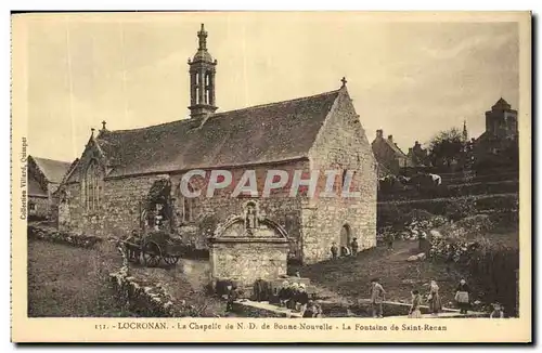 Ansichtskarte AK Locronan La hapelle de ND de Bonne Nouvelle La fontaine de Saint Renan Enfants