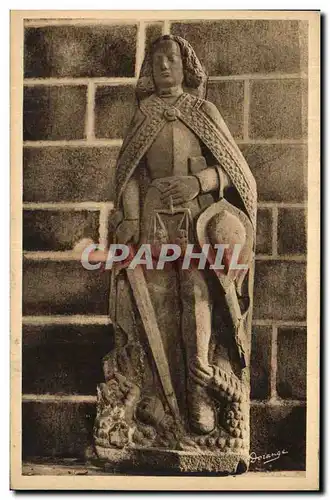 Cartes postales Locronan Statue de Saint Michel Chapelle du Penity