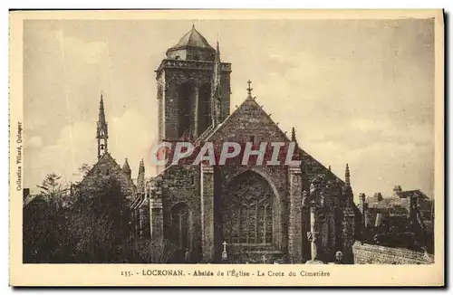 Ansichtskarte AK Locronan Abside de L Eglise La Croix du Cimetiere