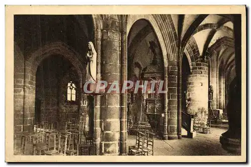 Ansichtskarte AK Locronan Interieur de L Eglise Bas cote